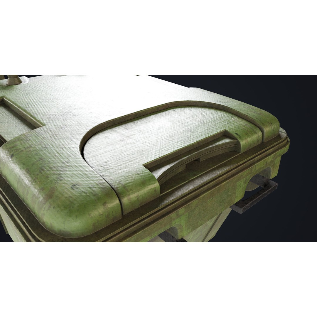 Old Dirty Dustbin 3D Model – Low Poly Game Asset, PBR Textures Included - View 27