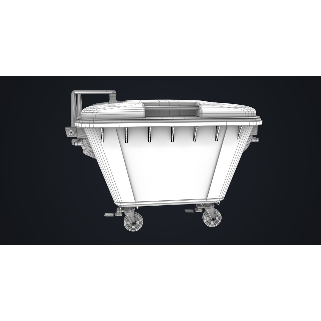 Old Dirty Dustbin 3D Model – Low Poly Game Asset, PBR Textures Included - View 39