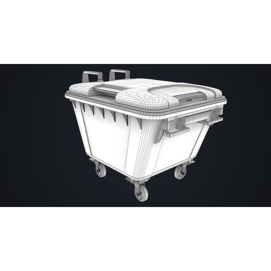Old Dirty Dustbin 3D Model – Low Poly Game Asset, PBR Textures Included - View 40
