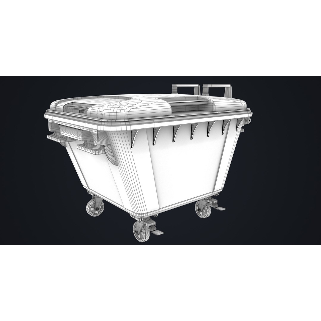 Old Dirty Dustbin 3D Model – Low Poly Game Asset, PBR Textures Included - View 42