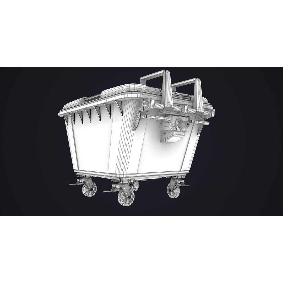 Old Dirty Dustbin 3D Model – Low Poly Game Asset, PBR Textures Included - View 45