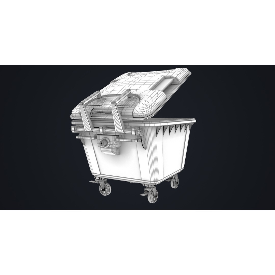 Old Dirty Dustbin 3D Model – Low Poly Game Asset, PBR Textures Included - View 58