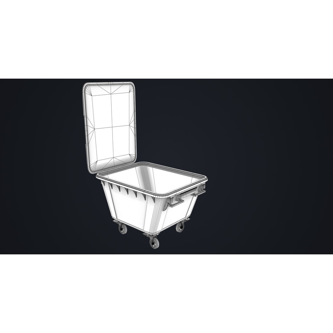 Old Dirty Dustbin 3D Model – Low Poly Game Asset, PBR Textures Included - View 60