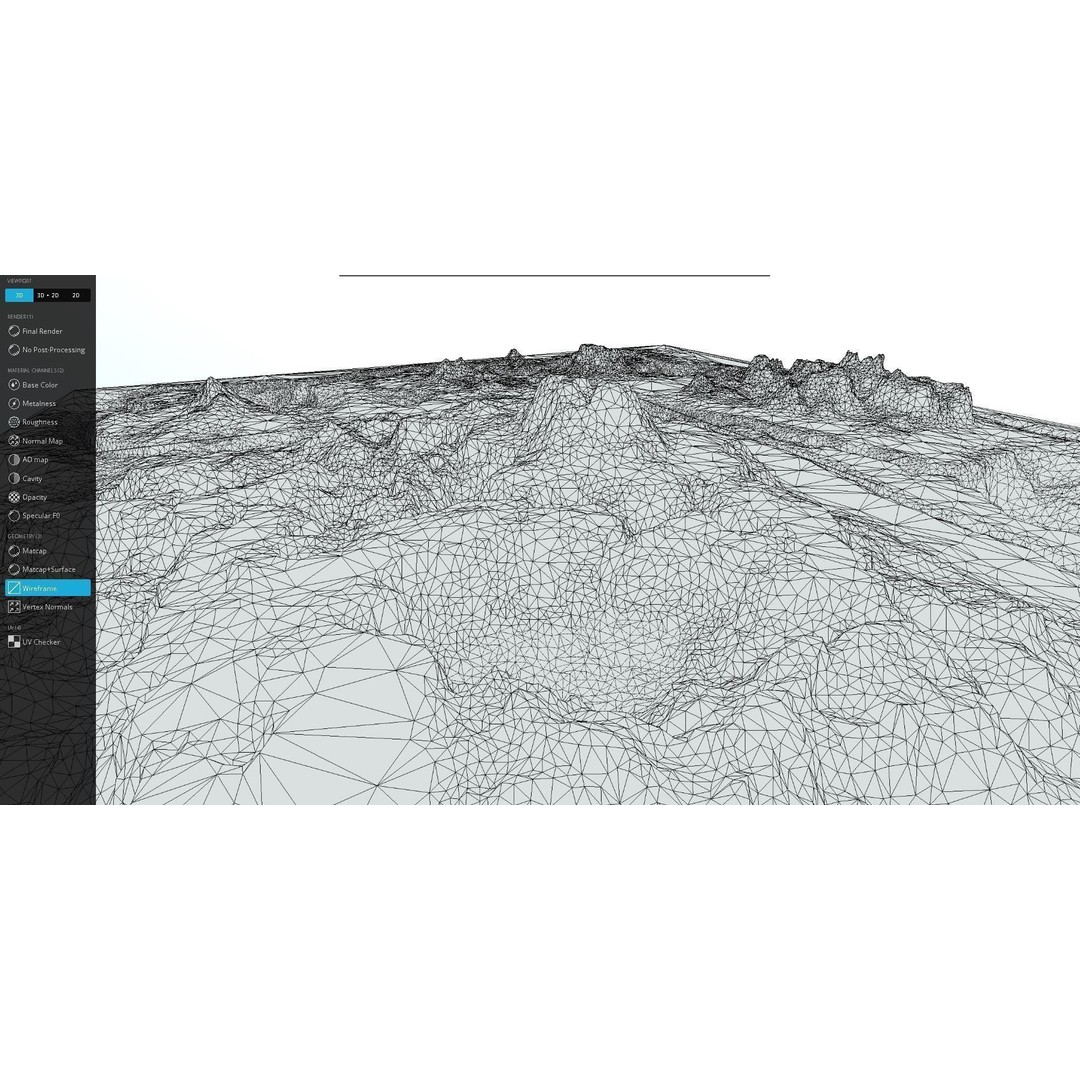 Winter Snow Environment 3D Model – Low Poly Landscape with Frozen Lakes and Mountains - View 14