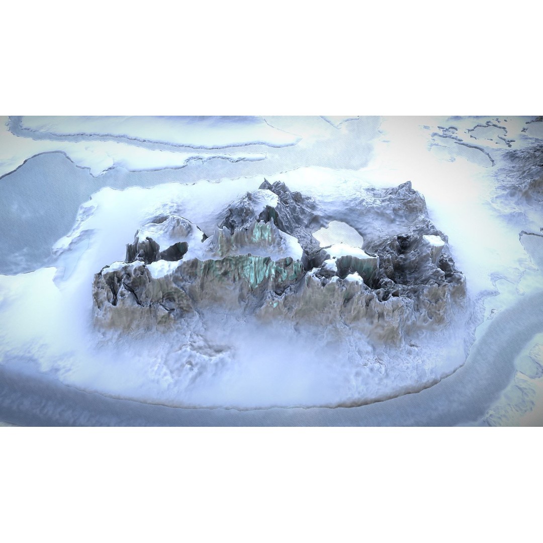 Winter Snow Environment 3D Model – Low Poly Landscape with Frozen Lakes and Mountains - View 3