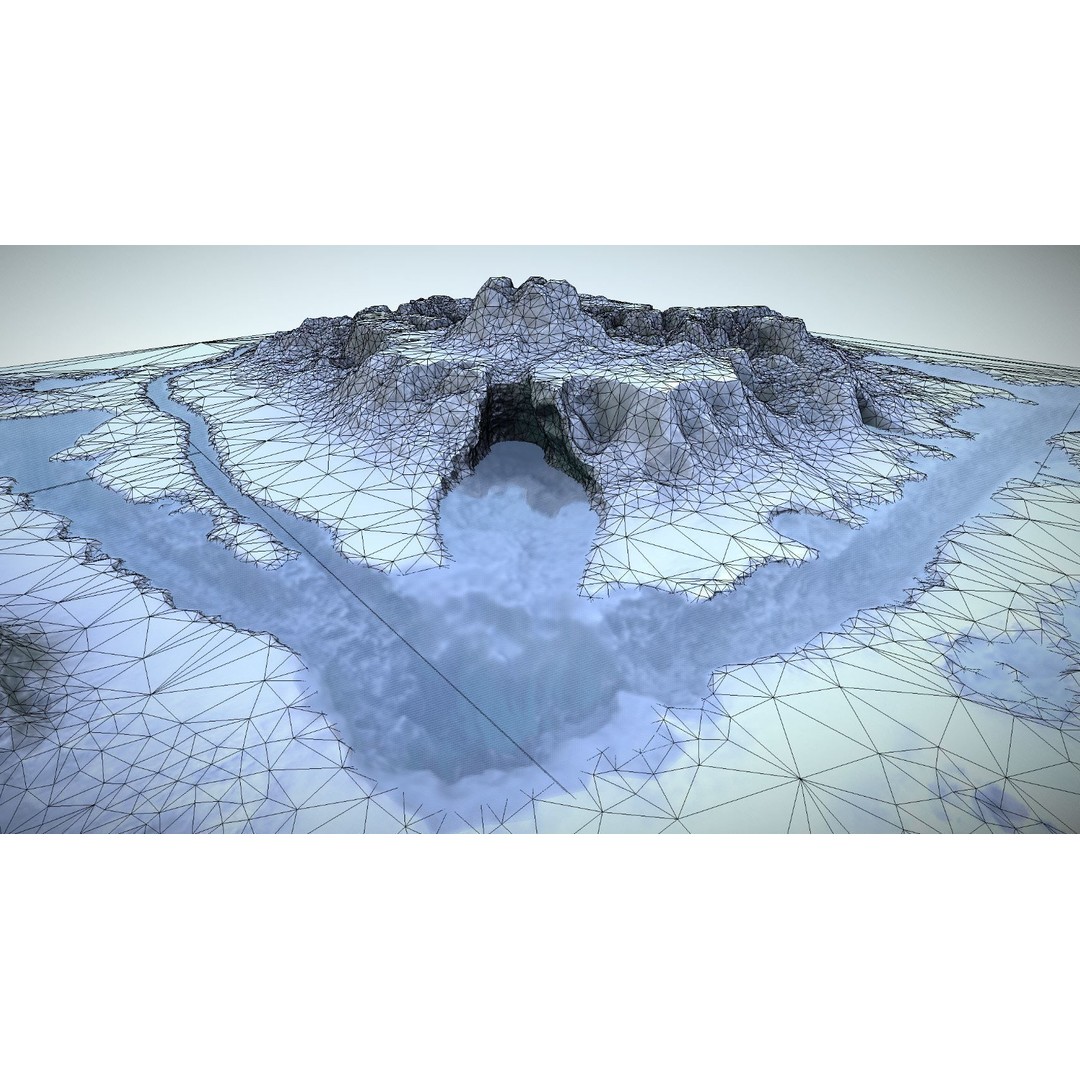 Winter Snow Environment 3D Model – Low Poly Landscape with Frozen Lakes and Mountains - View 5