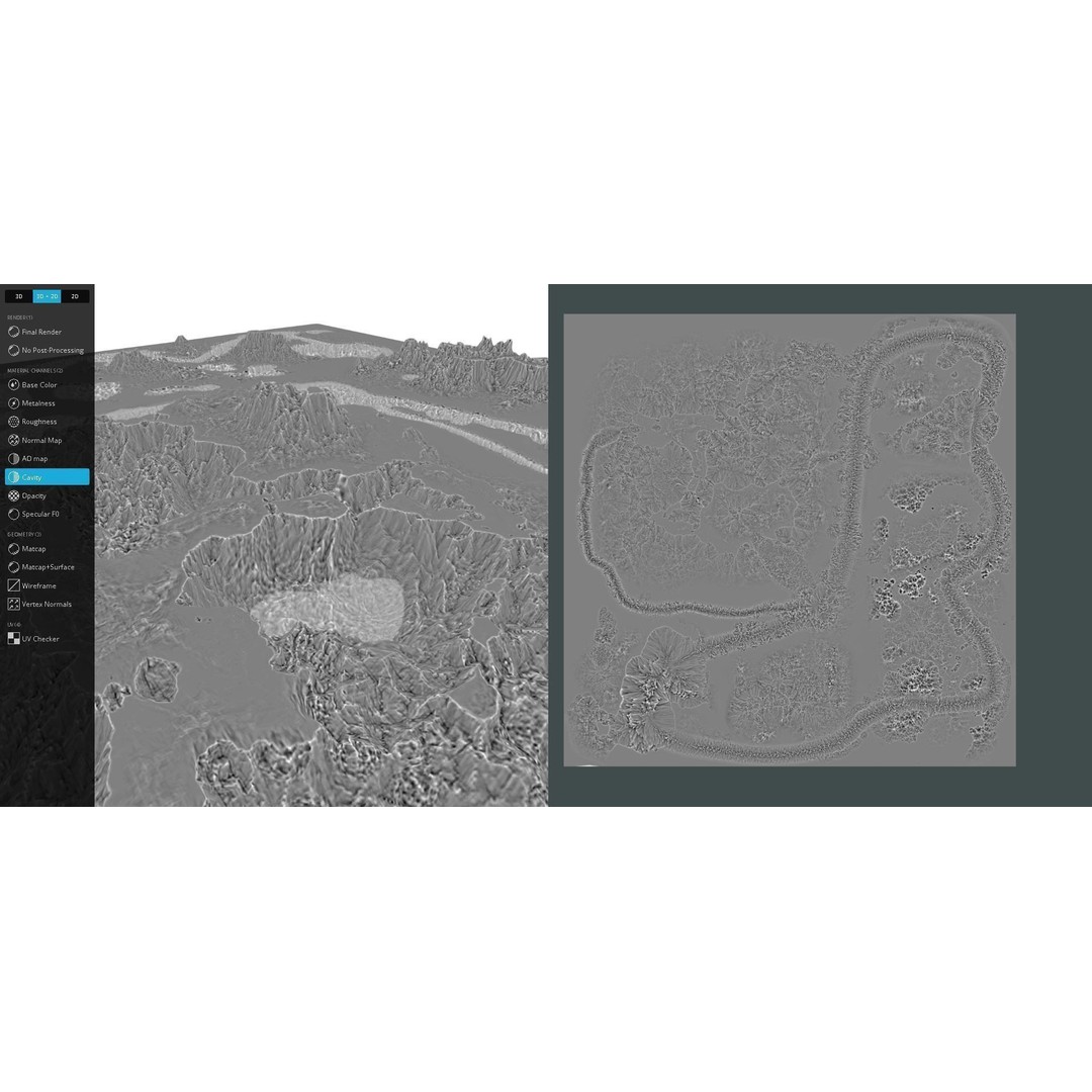 Winter Snow Environment 3D Model – Low Poly Landscape with Frozen Lakes and Mountains - View 9