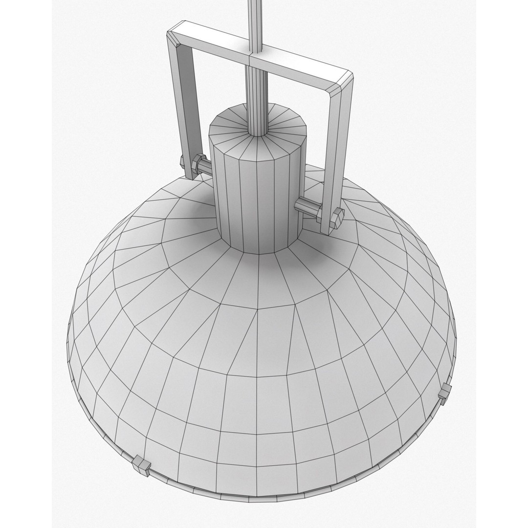 Industrial Overhead Light Fixture 3D Model – Low Poly Game Ready, FBX - View 10