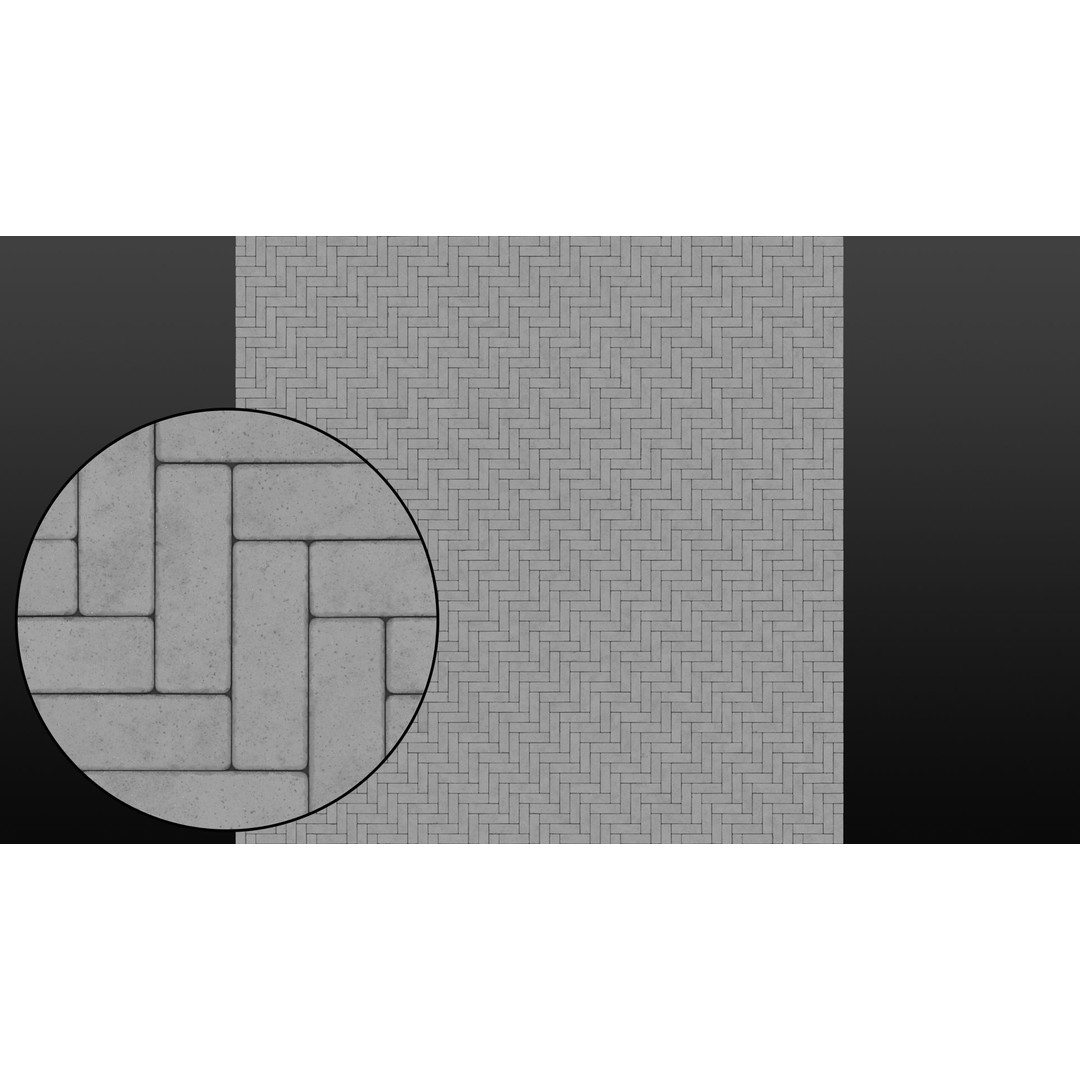 Dark Brick Damaged Paving Texture – PBR Architectural Shader, JPG/TIF