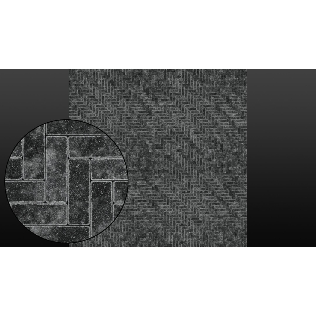 Dark Brick Damaged Paving Texture – PBR Architectural Shader, JPG/TIF - View 13