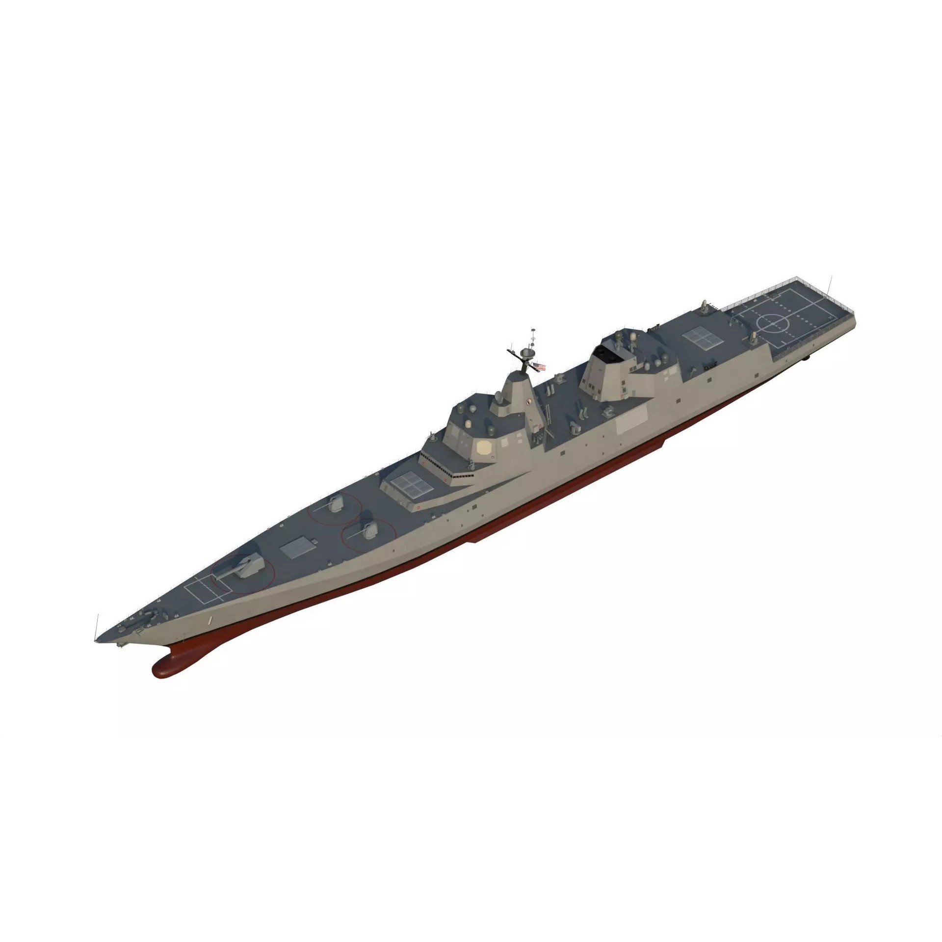 USS Defiant BBG-1 Trump-Class Battleship - Game-Ready 3D Model - View 15