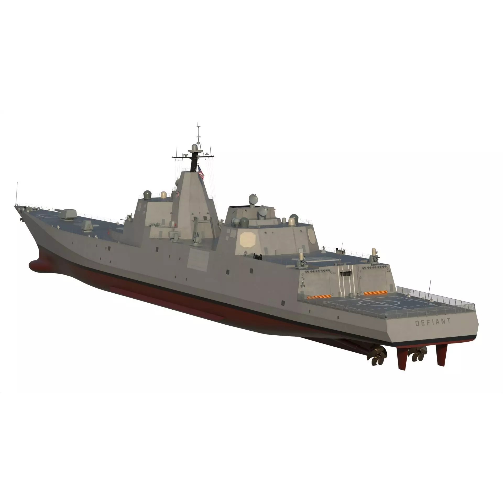 USS Defiant BBG-1 Trump-Class Battleship - Game-Ready 3D Model - View 16