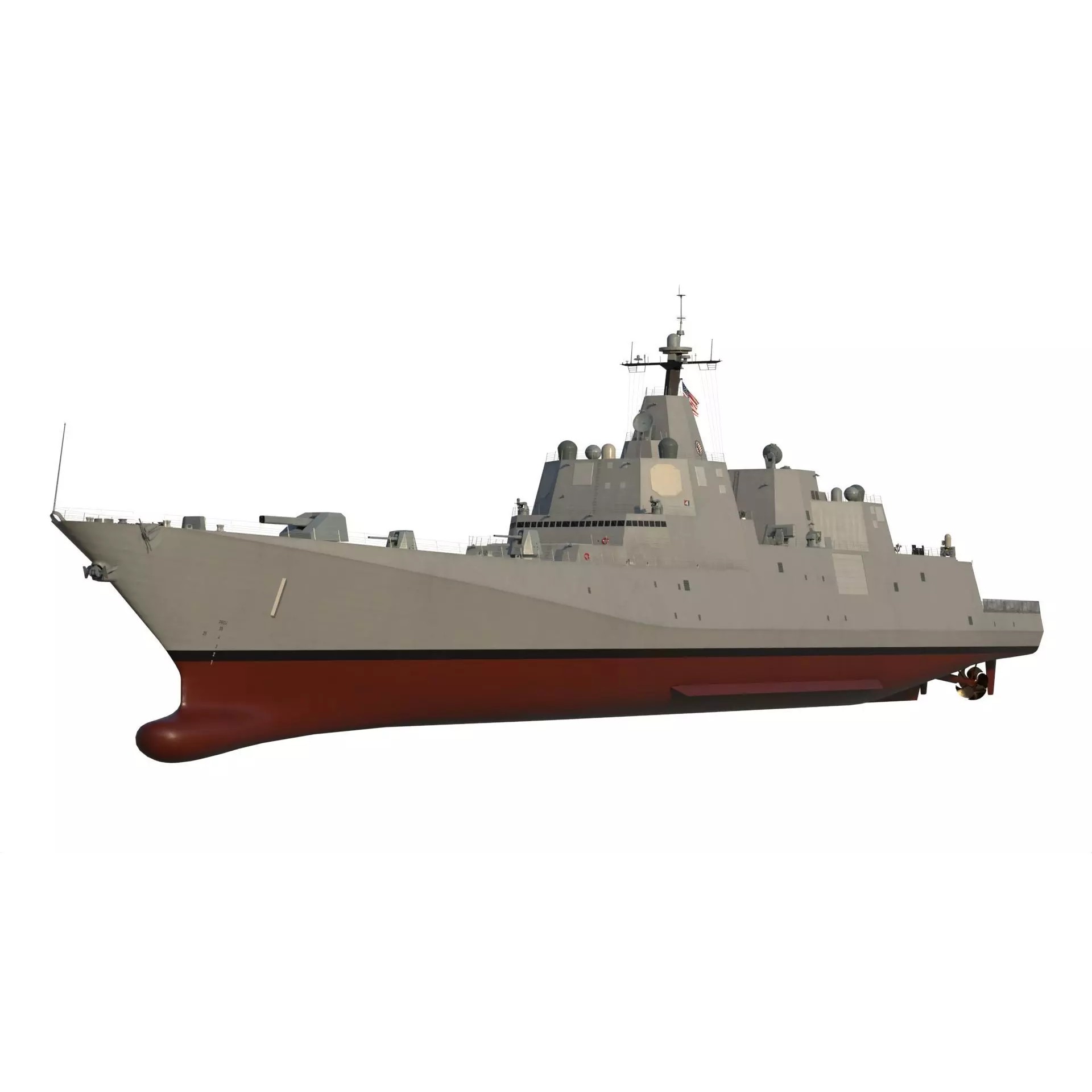 USS Defiant BBG-1 Trump-Class Battleship - Game-Ready 3D Model - View 2