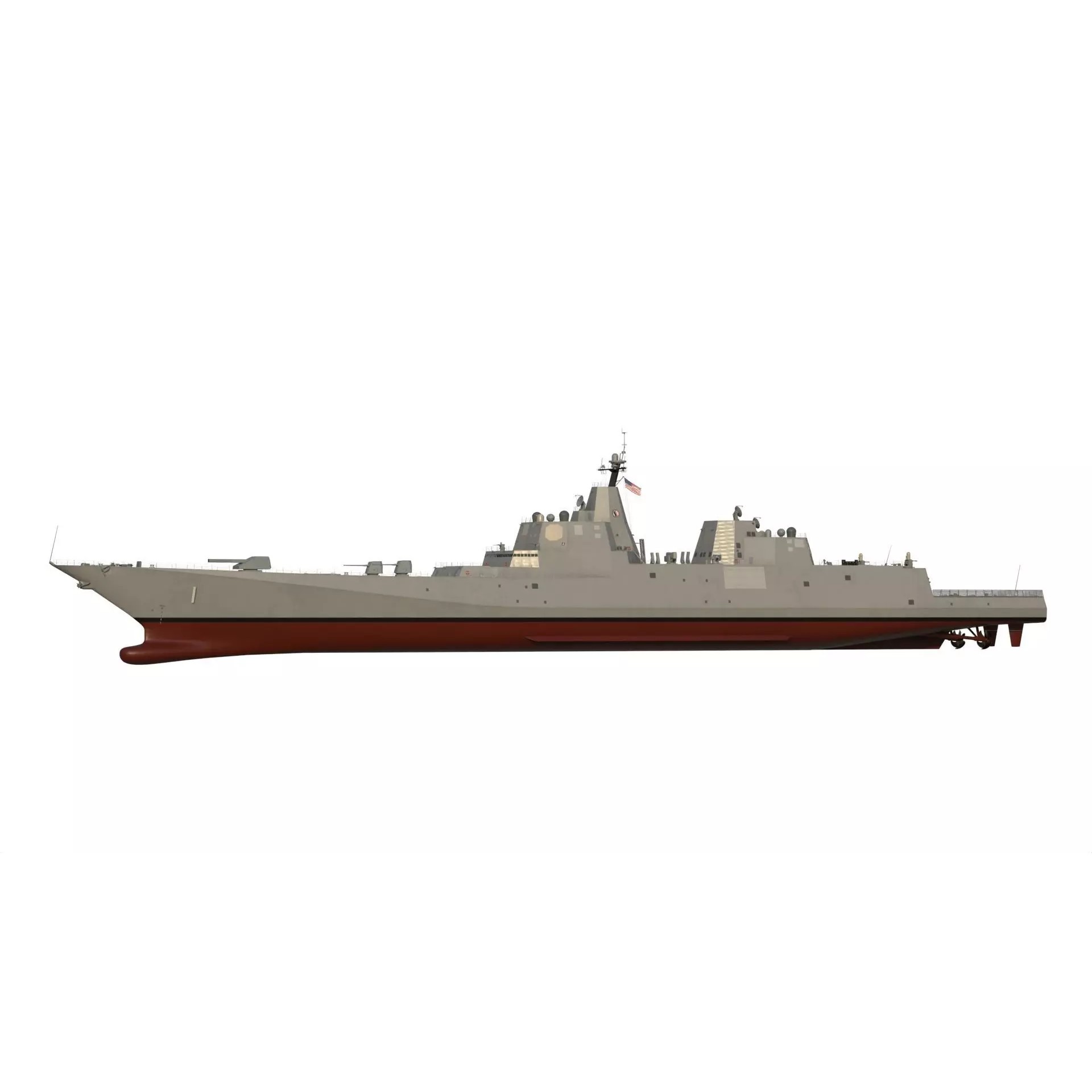 USS Defiant BBG-1 Trump-Class Battleship - Game-Ready 3D Model - View 3