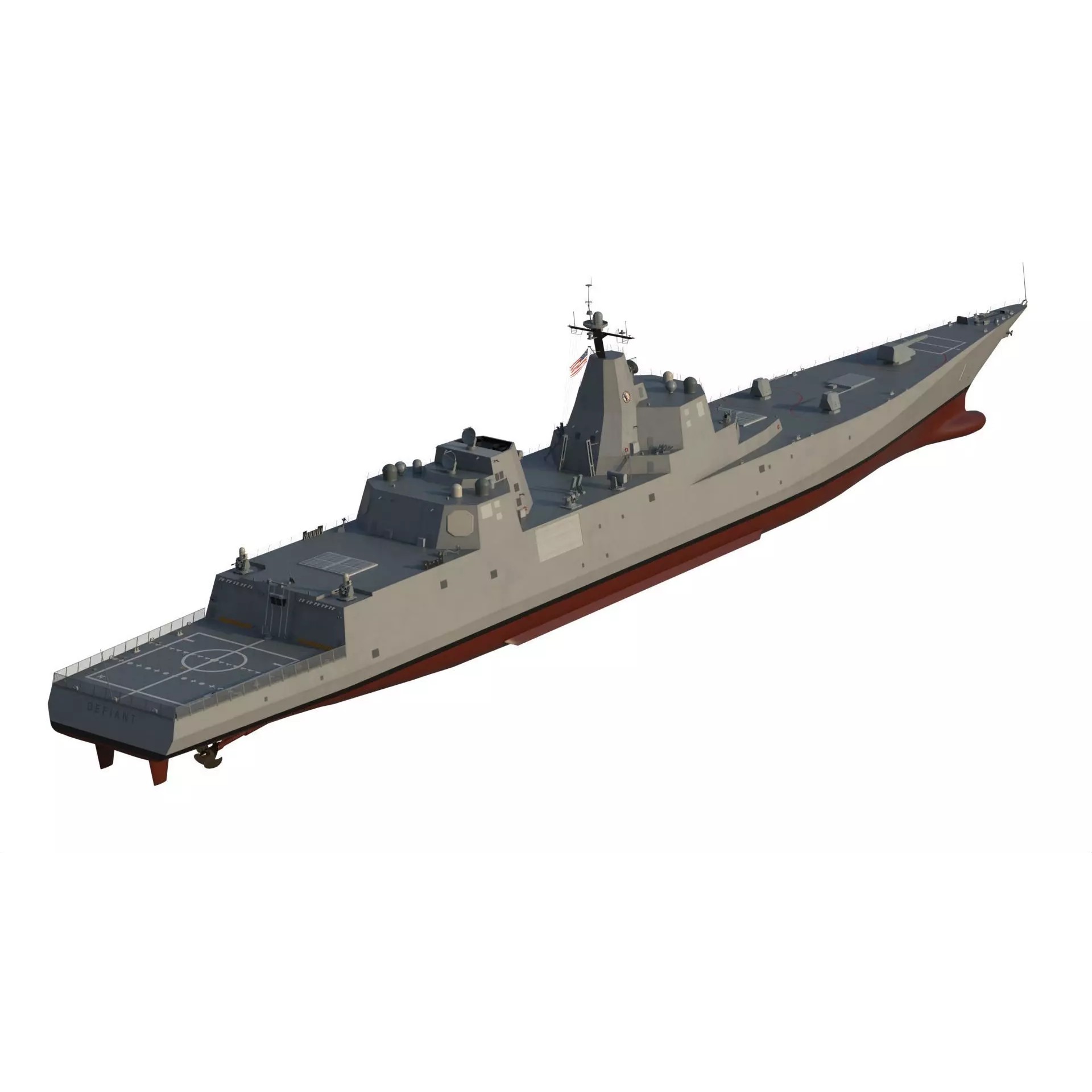 USS Defiant BBG-1 Trump-Class Battleship - Game-Ready 3D Model - View 9