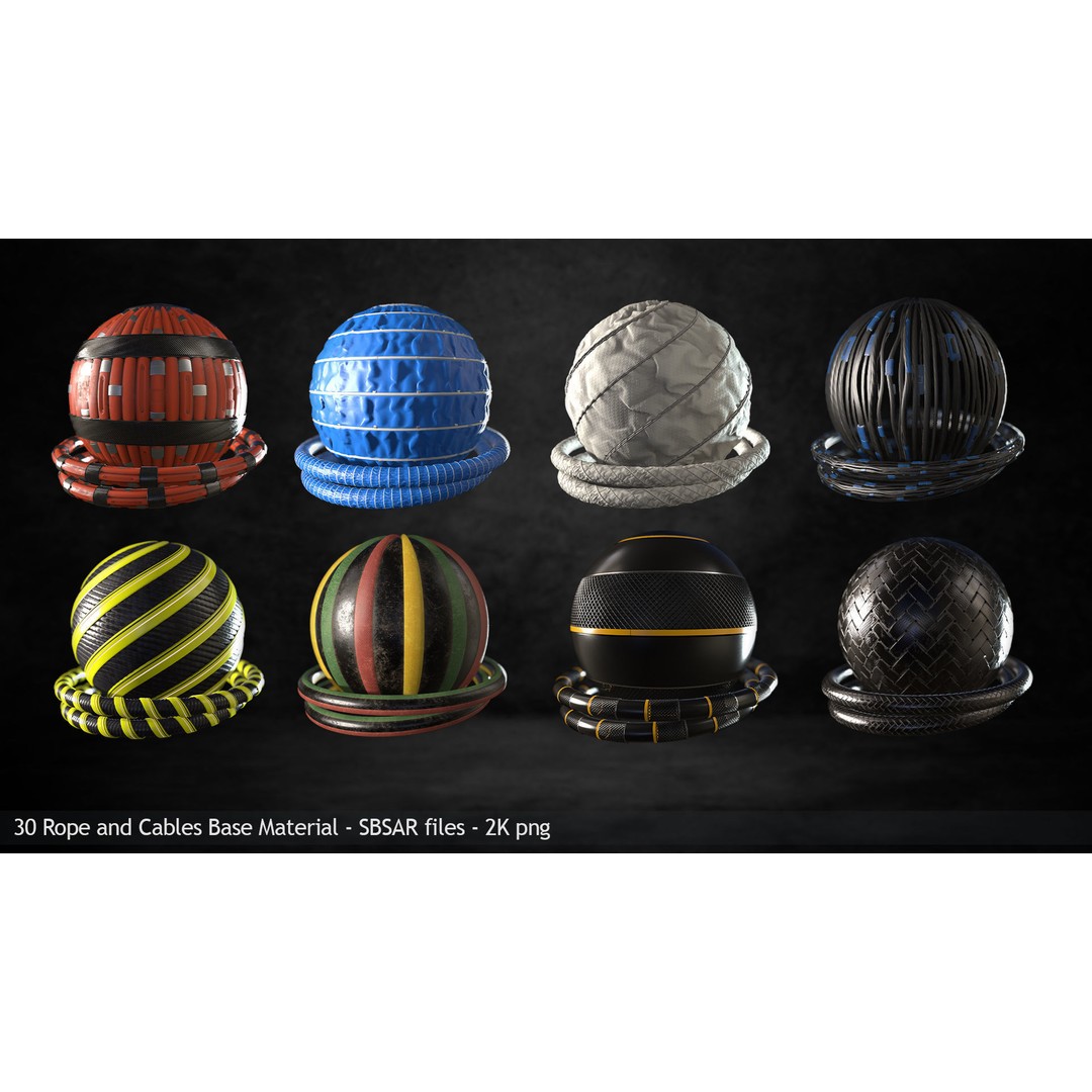 Rope and Cable 3D Model – PBR Textures, SBSAR & PNG Formats - View 7