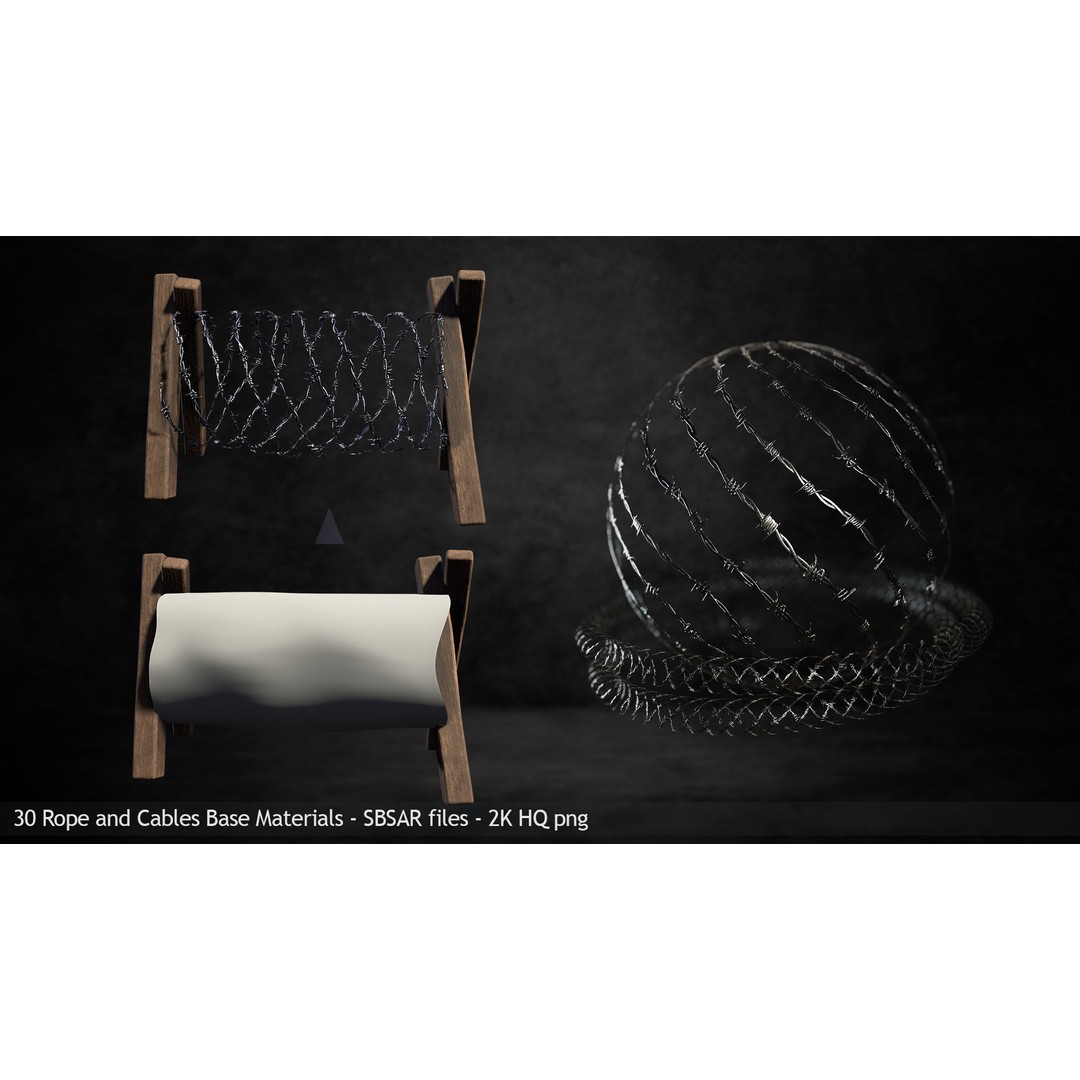 Rope and Cable 3D Model – PBR Textures, SBSAR & PNG Formats - View 8