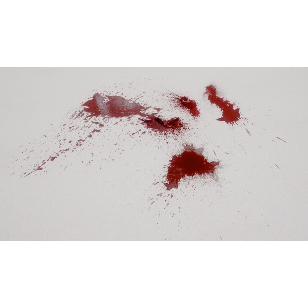 Blood Splashes Texture 3D Model – Horror Decal Collection, PBR