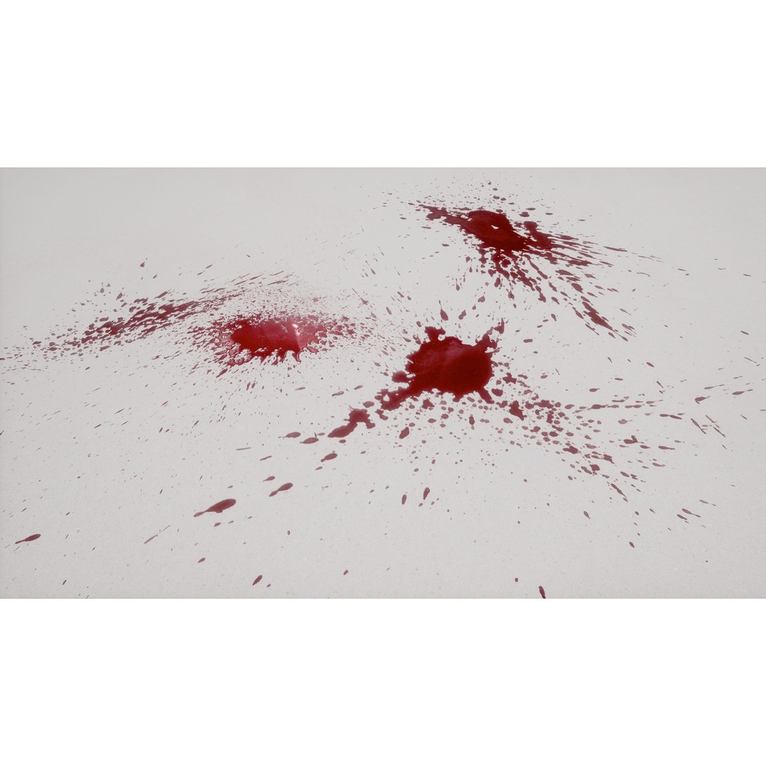 Blood Splashes Texture 3D Model – Horror Decal Collection, PBR - View 10