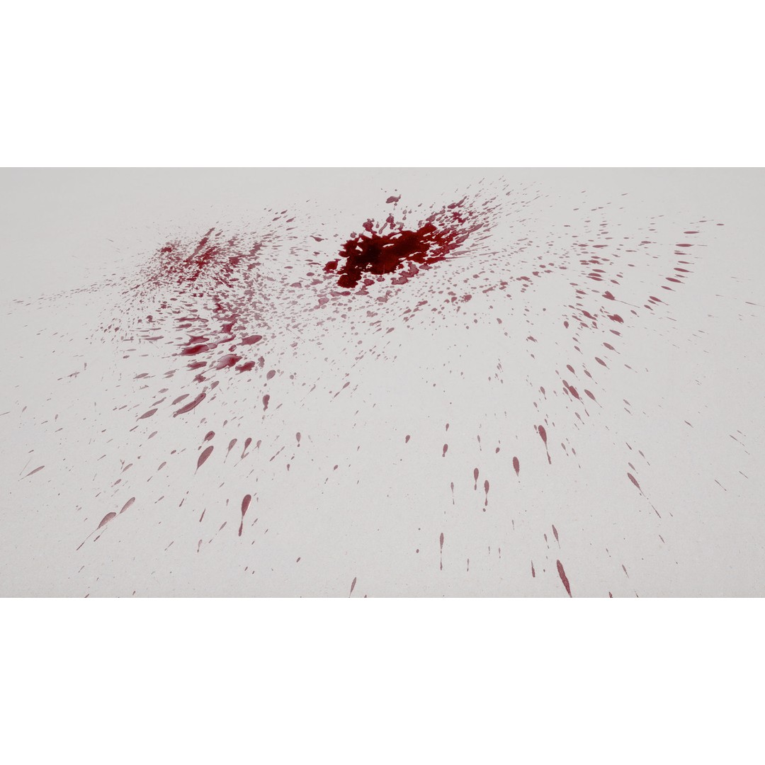 Blood Splashes Texture 3D Model – Horror Decal Collection, PBR - View 12