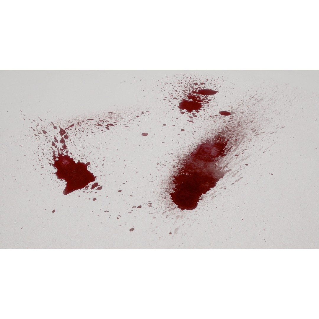Blood Splashes Texture 3D Model – Horror Decal Collection, PBR - View 15