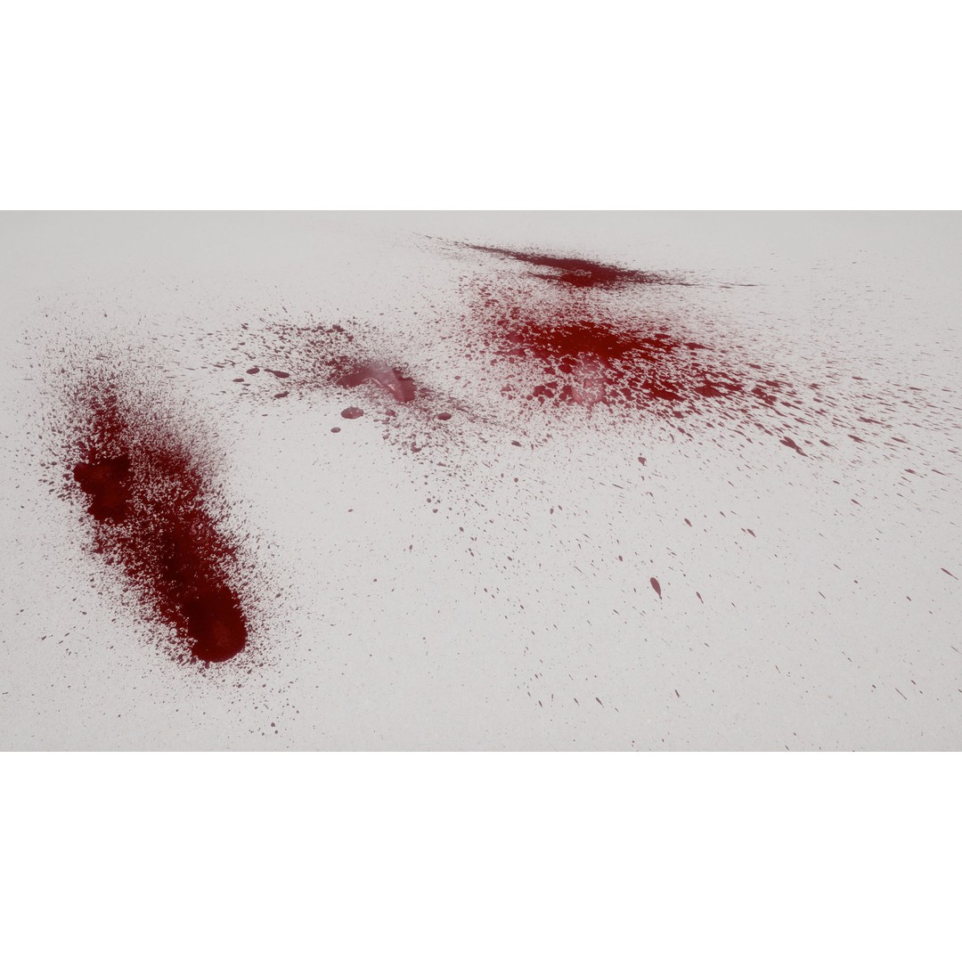 Blood Splashes Texture 3D Model – Horror Decal Collection, PBR - View 16