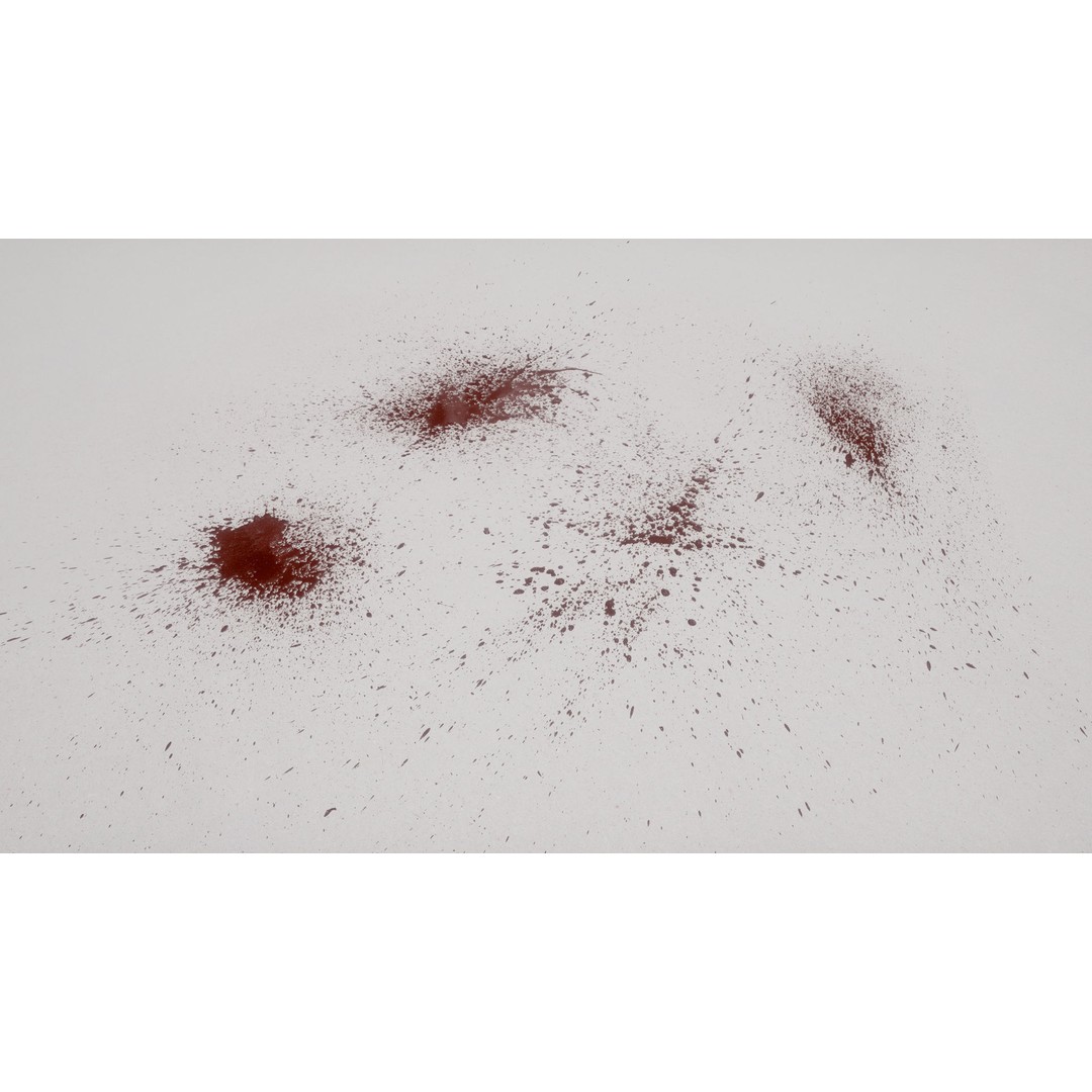 Blood Splashes Texture 3D Model – Horror Decal Collection, PBR - View 19