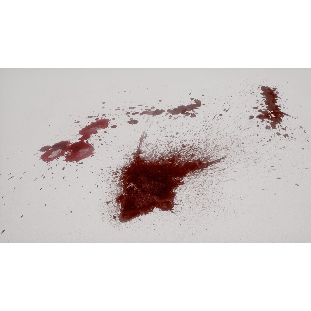 Blood Splashes Texture 3D Model – Horror Decal Collection, PBR - View 20