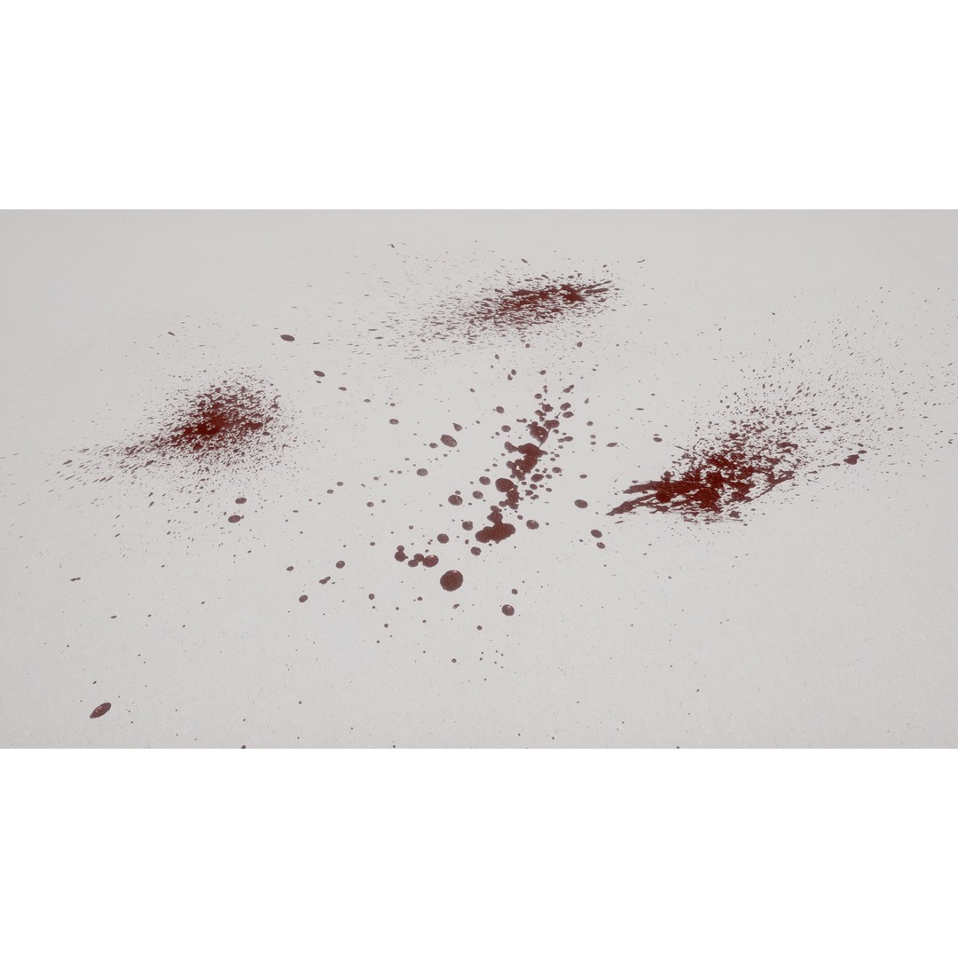 Blood Splashes Texture 3D Model – Horror Decal Collection, PBR - View 22