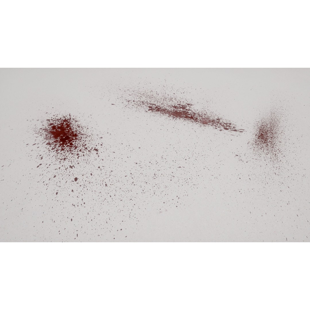 Blood Splashes Texture 3D Model – Horror Decal Collection, PBR - View 23