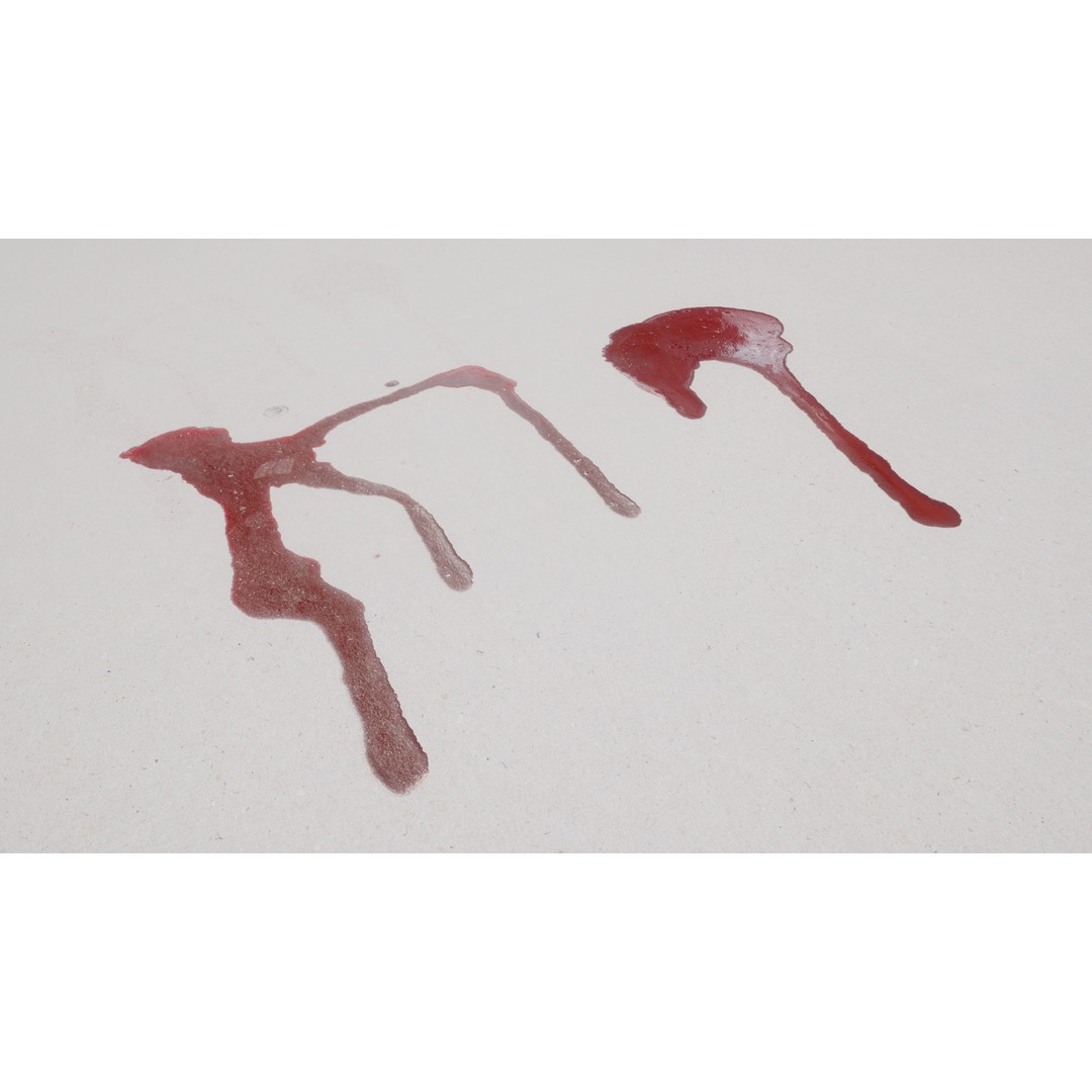 Blood Splashes Texture 3D Model – Horror Decal Collection, PBR - View 26