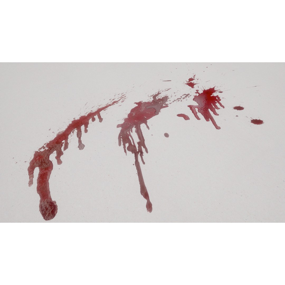 Blood Splashes Texture 3D Model – Horror Decal Collection, PBR - View 41