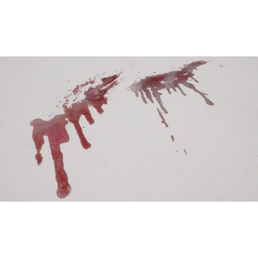 Blood Splashes Texture 3D Model – Horror Decal Collection, PBR - View 46
