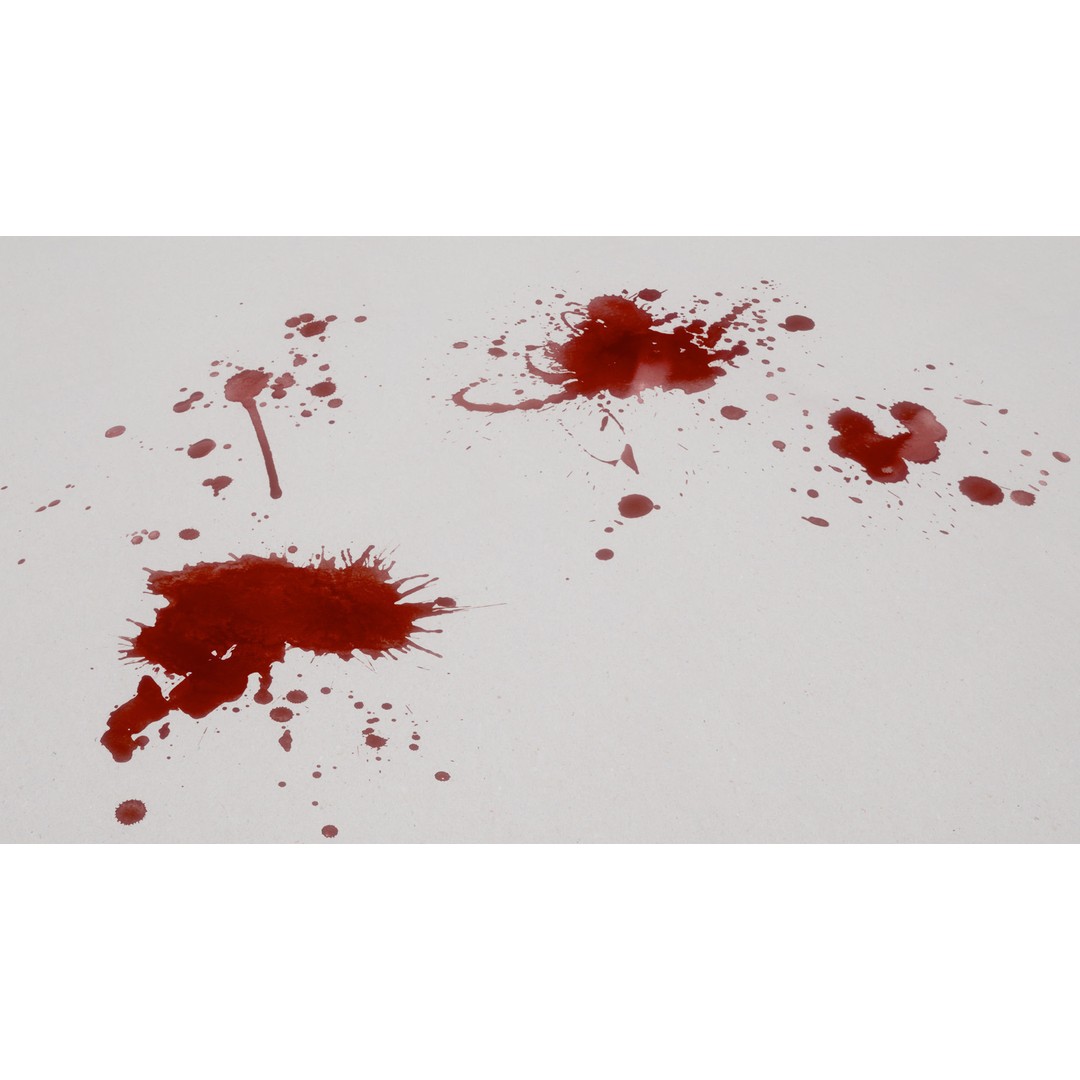 Blood Splashes Texture 3D Model – Horror Decal Collection, PBR - View 55