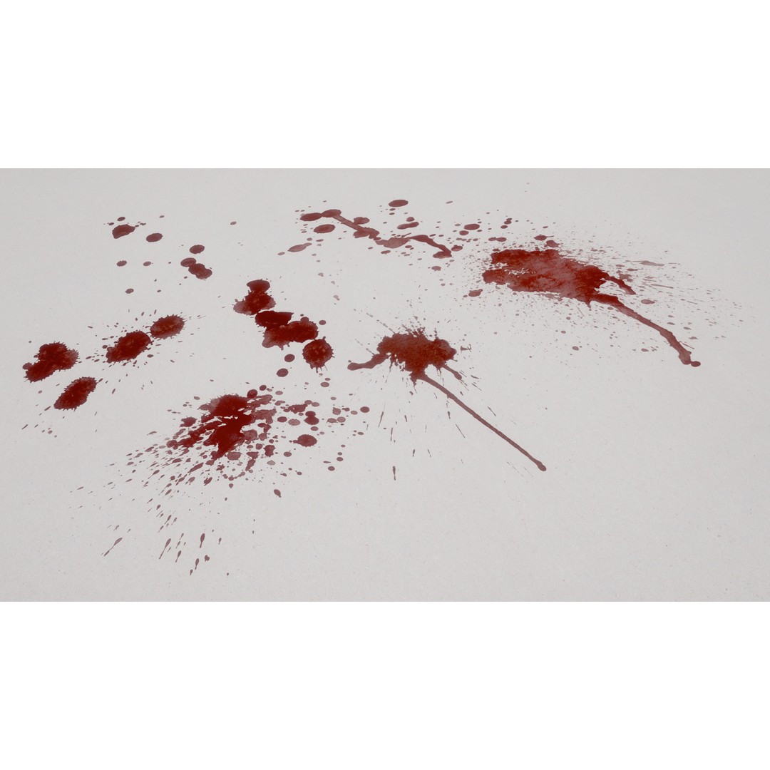 Blood Splashes Texture 3D Model – Horror Decal Collection, PBR - View 56