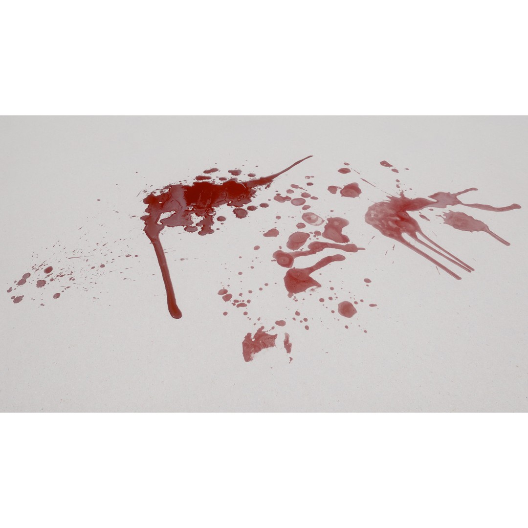 Blood Splashes Texture 3D Model – Horror Decal Collection, PBR - View 59