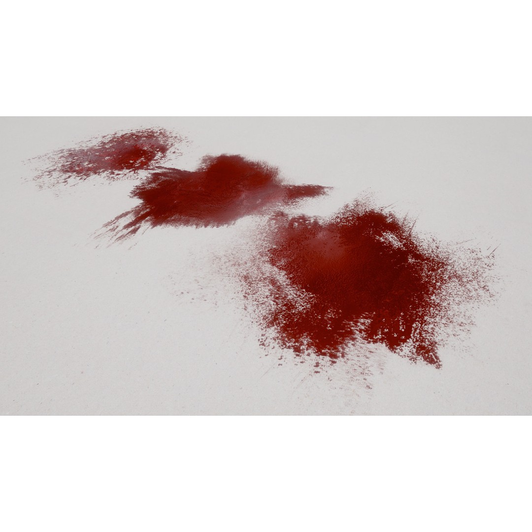 Blood Splashes Texture 3D Model – Horror Decal Collection, PBR - View 6