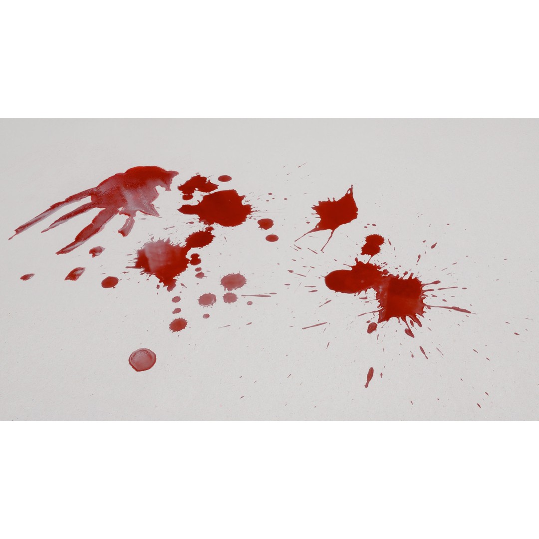 Blood Splashes Texture 3D Model – Horror Decal Collection, PBR - View 62