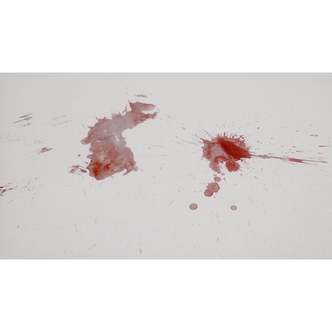 Blood Splashes Texture 3D Model – Horror Decal Collection, PBR - View 64