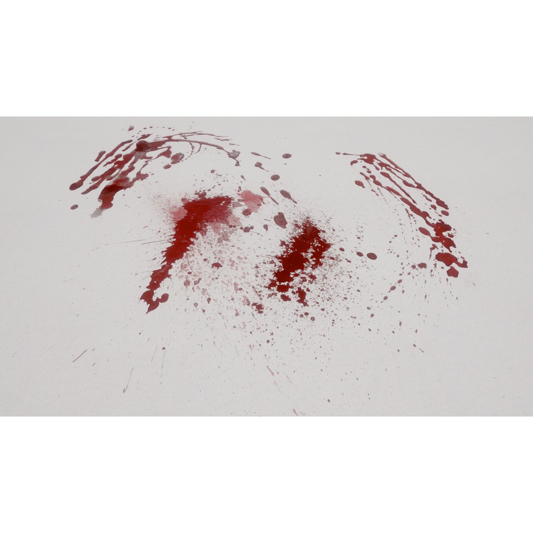 Blood Splashes Texture 3D Model – Horror Decal Collection, PBR - View 69