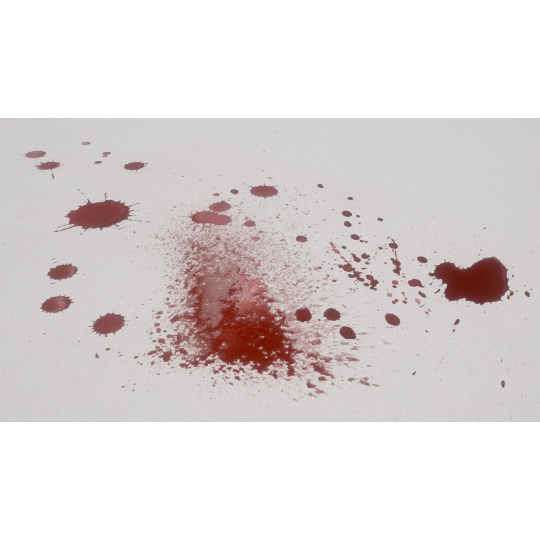 Blood Splashes Texture 3D Model – Horror Decal Collection, PBR - View 7