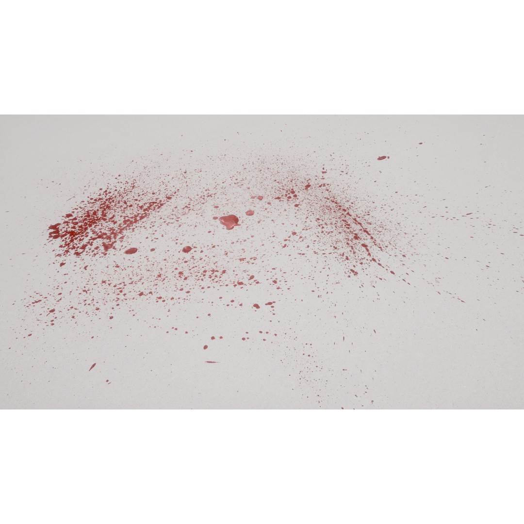 Blood Splashes Texture 3D Model – Horror Decal Collection, PBR - View 9