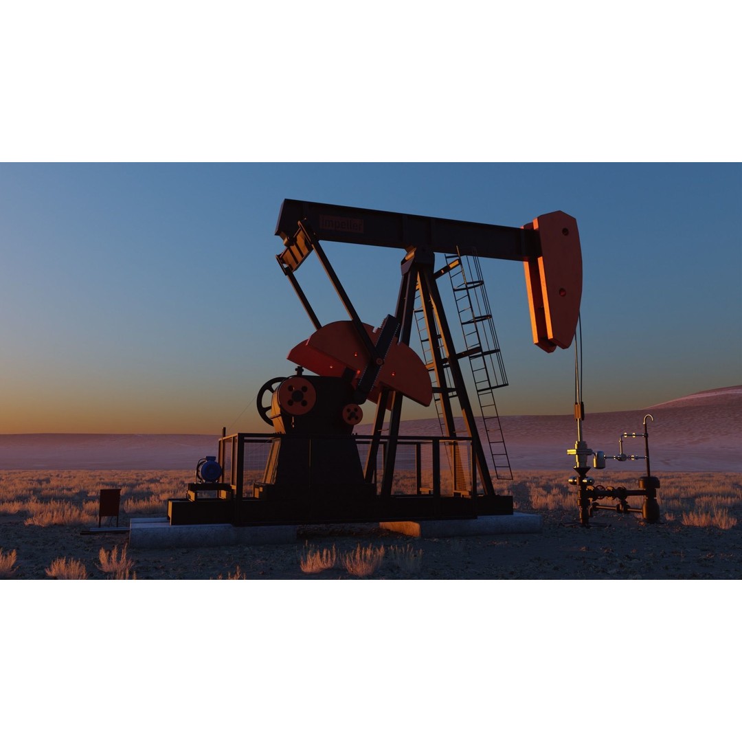 Oil Pumpjack 3D Model – Animated Rigged PBR Asset, FBX, Blender - View 4