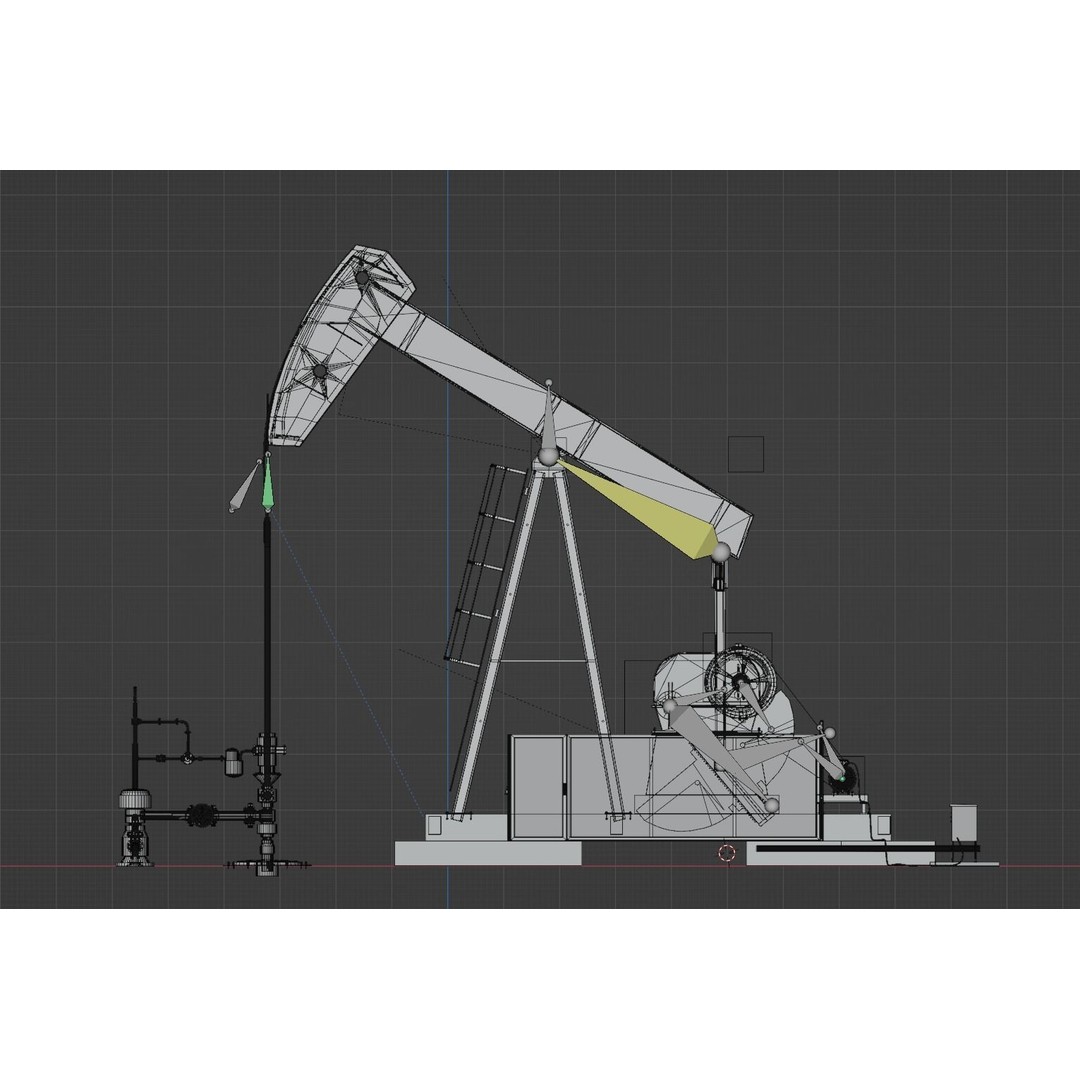 Oil Pumpjack 3D Model – Animated Rigged PBR Asset, FBX, Blender - View 5