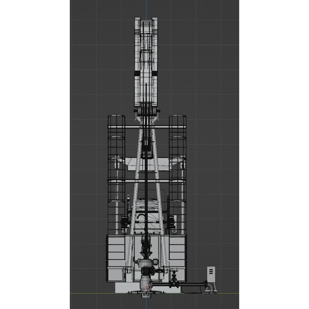 Oil Pumpjack 3D Model – Animated Rigged PBR Asset, FBX, Blender - View 6