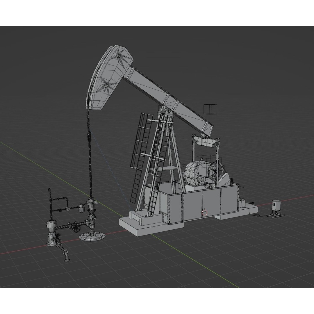 Oil Pumpjack 3D Model – Animated Rigged PBR Asset, FBX, Blender - View 8