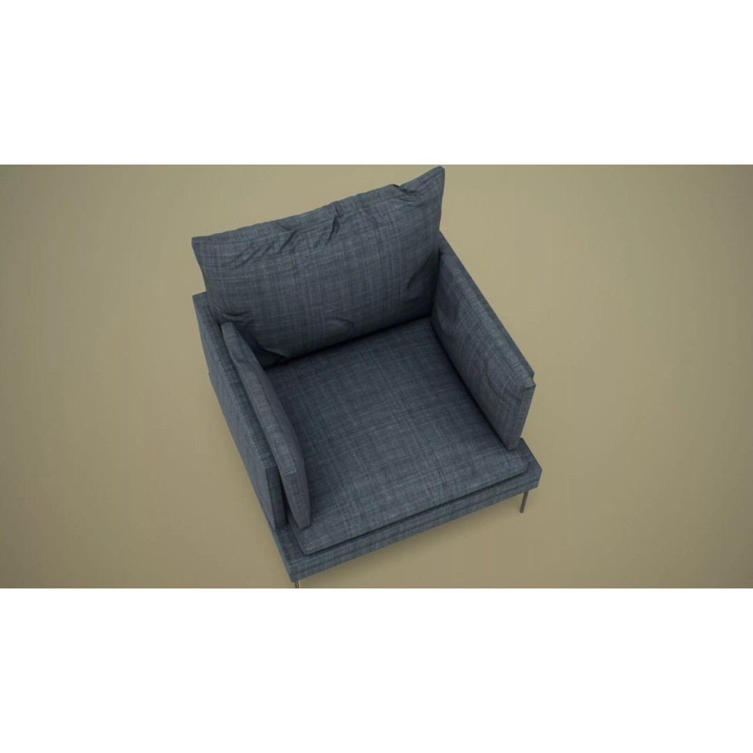 Single Sofa Chair 3D Model – Low Poly PBR Asset, FBX & More - View 10