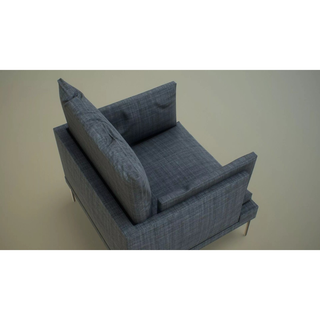 Single Sofa Chair 3D Model – Low Poly PBR Asset, FBX & More - View 13