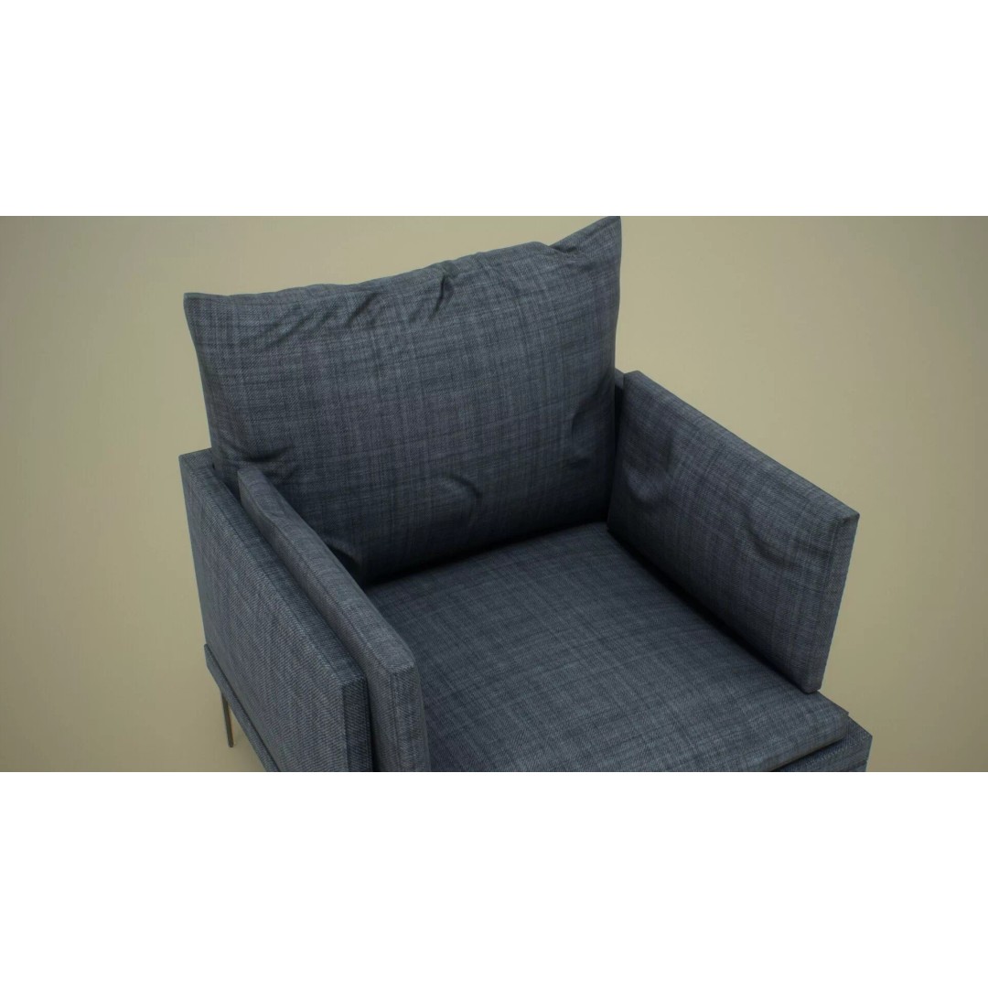 Single Sofa Chair 3D Model – Low Poly PBR Asset, FBX & More - View 14