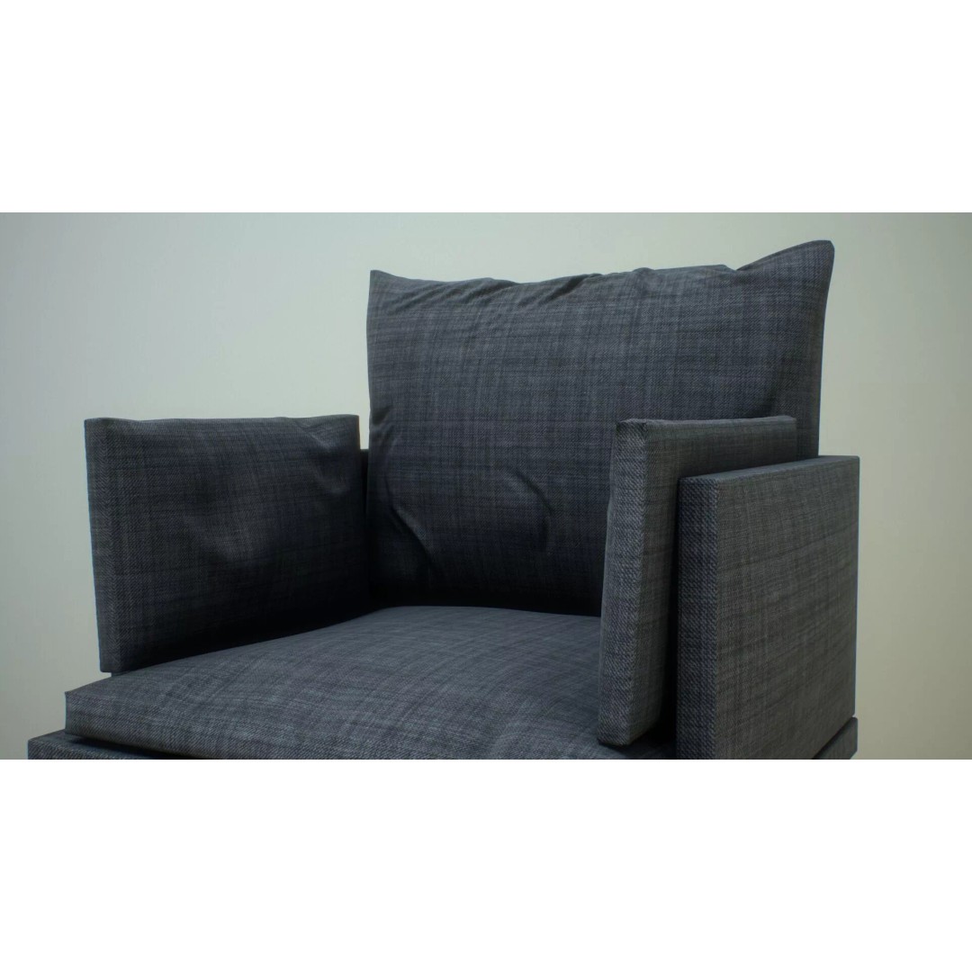 Single Sofa Chair 3D Model – Low Poly PBR Asset, FBX & More - View 15